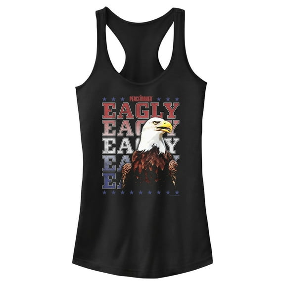 Junior's Peacemaker Eagly Pet Racerback Tank Top Black Large