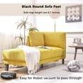 thumbnail image 3 of Euroco Modern Fabric Corner Lounge Chair 65", Upholstered Chaise Lounge for Living Room, Bedroom, Office, Apartment, Yellow, 3 of 11