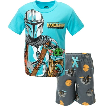 

Star Wars The Mandalorian The Child Little Boys T-Shirt and French Terry Shorts Outfit Set Toddler to Big Kid
