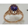 thumbnail image 2 of LBG British Made 14k Rose Gold Natural Amethyst Womens Statement Ring - 33 size options - Size 6.5, 2 of 6