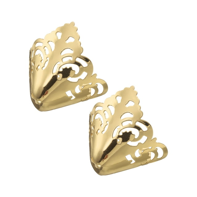 2Pcs Protector de Punta de Zapatos Metálico Hueco para Reparación de Zapatos (Dorado, 37mm)