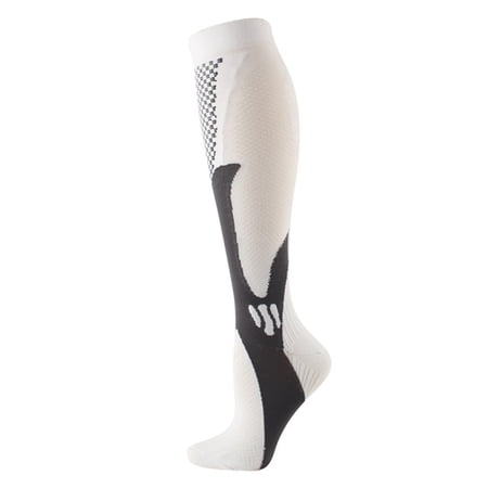 Nokiwiqis Compression Socks Color Block Soft Knee Length Sports Socks