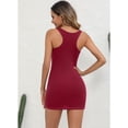 thumbnail image 5 of Charmo Women's Ribbed Long Tank Tops Racerback Undershirts with Shelf Bra, 5 of 5