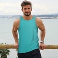 thumbnail image 6 of Uemuo a Teal Ribbonin Pattern Men's Muscle Shirts Sleeveless Dry Fit Gym Workout Tank Top Lightweight Sports Tank Top Beach Tank Top, Loose-fit Sleeveless Shirt-XX-Large, 6 of 7
