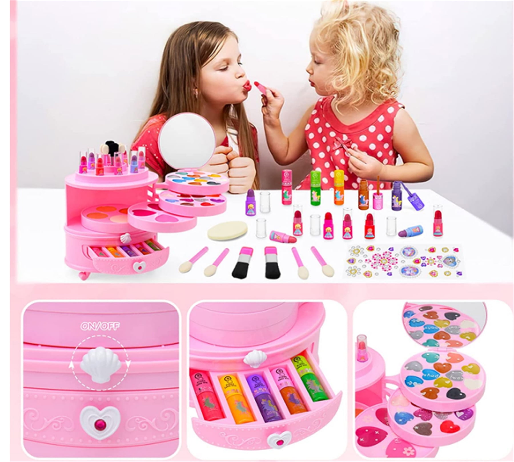 53 Pcs Kids Makeup Kit For Girl, Real Cosmetic Kids Makeup Kit, Washable  Unicorn Kids Makeup Play Set For Little Girls Christmas Birthday Party Gift
