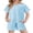 Blue, variant on Arshiner Girls Pajamas Set Short Sleeve Sleepwear Summer Lounge Set Soft Pjs for Kids