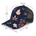 thumbnail image 2 of Lsque Autumn Leaves With Blue Printed Trucker Hat - Baseball Cap for Men Women - Breathable Mesh Side, Adjustable Fit - for Casual Wear, 2 of 7