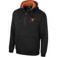 thumbnail image 2 of Men's Colosseum Black Texas Longhorns Half-Zip Hoodie, 2 of 3