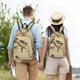 thumbnail image 4 of Disketp Vintage Bird print Canvas Backpack Lightweight Travel Daypack Student Rucksack Laptop Backpack-Medium, 4 of 5