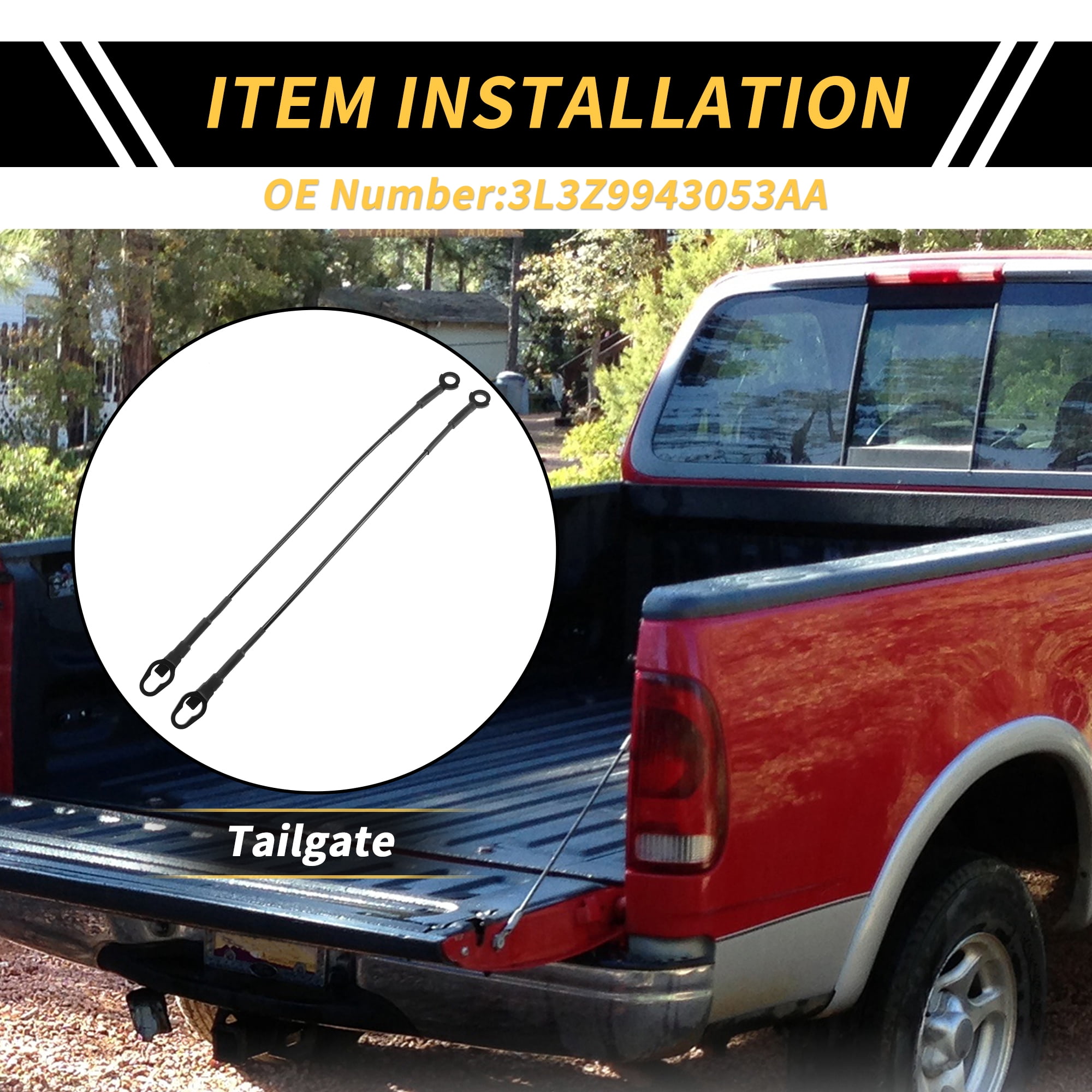 Unique Bargains Tailgate Cables for Ford F-150 97-03 and F-250 99-12 Lift Gate Support