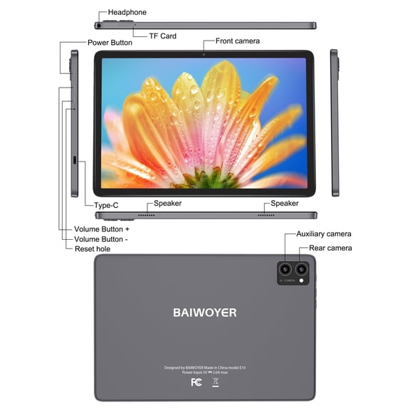Latest Android 15 Tablet, 128GB ROM 16GB RAM 1TB Expand, 10.1 inch Tablet, 5G WiFi, T606 Octa-Core, 3- Camera , Incell IPS Screen, 8000mAh, Tablet with Keyboard, case, stylus, Dual speakers