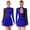 Royal Blue, variant on Aislor Women's Figure Ice Skating Dress Long Sleeve Shiny Rhinestones Color Block Lyrical Dress Dancewear Black S
