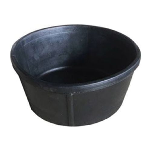 Master Rancher MR2QR/PAN-BLK 2-Quart Black Rubber Hog Feed Pan - Quantity of 4