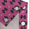 thumbnail image 4 of Ambesonne Pearls Grommet Curtain, Bow Ties with Hearts, 50" x 72", Pink Black, 4 of 6
