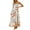 Brown Stripes, variant on Women's Printed Square Neck Cami Maxi Dress with Side Slit and Stretch 95% Cotton 5% Spandex for Everyday Wear