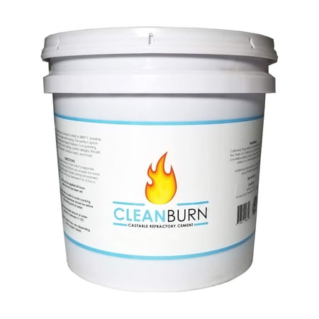 25 lb. Pail of Dry-Mix Refractory Cement, High-Temperature Castable Refractory Mortar for Masonry Repair