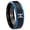 Black And Blue Step Edge, variant on Pisces Zodiac Concave Black Tungsten Men Ring 10MM