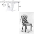 thumbnail image 2 of 63" Modern Rectangle Faux Marble Dining Table Room Sets for 6,Dining Table with 6 Velvet Dining Chairs,White Table and 6 Blue Chairs with Silver Leg, 2 of 7