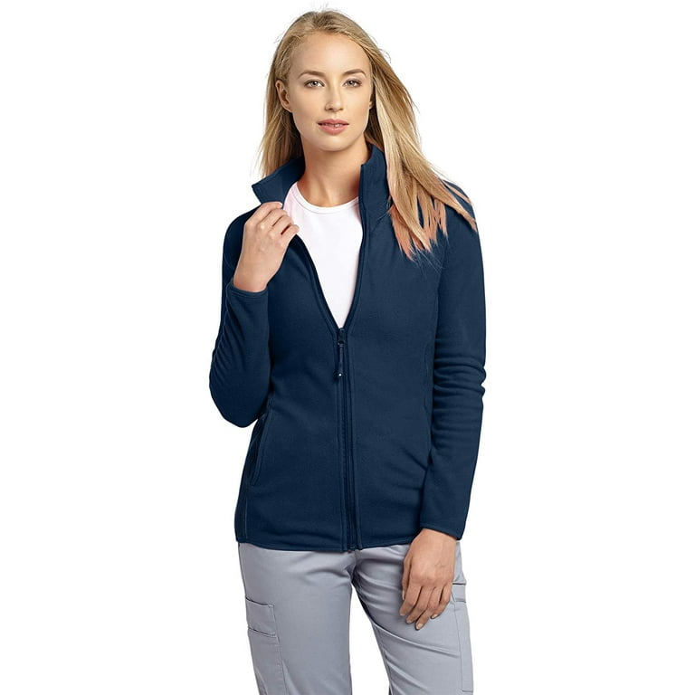 Navy blue clearance fleece scrub jacket