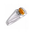 thumbnail image 3 of RYLOS Mens Rings Sterling Silver Classic Design 7X5MM Oval Gemstone & Diamond  Tiger Eye November Birthstone Ring Size 9, 3 of 6