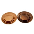 thumbnail image 4 of PBPBOX 1Pc Japanese Style Round Wood Plate Black Walnut Dinner Serving Tray, 4 of 7