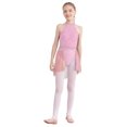 thumbnail image 2 of iiniim Kids Girls Halter Lace Printed Leotard Gymnastic Figure Ice Skating Ballet Dance Dress Size 6-16 Dark Pink 10, 2 of 7