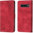 thumbnail image 3 of S10 Phone Case Wallet,for Galaxy S10 Case,[Card Holder Slots][Wrist Strap][Stand Function] TPU Interior Protective PU Leather Phone 2023 Flip Cases Cover for Samsung Galaxy S10 6.1 Inch (Red), 3 of 14