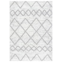 SAFAVIEH Berber Shag Phyliss Trellis Area Rug, Ivory/Grey, 5'5" x 7'7"