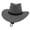 Gray, variant on Men's Vintage Straw Cowboy Hat Wide Brim Sun Protection with Chin Strap Breathable Beach Ranch Cap M