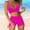Hot Pink, variant on MSJUHEG Boho Swimsuits for Women,Bathing Suit for Women,Bathing Suits,Knot Front,High Waisted Swimsuits for Women,Ruffle Bikini,Peplum Swimsuits for Women Black 1 L
