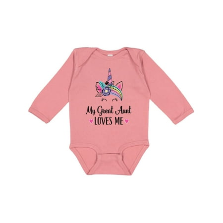 

Inktastic My Great Aunt Loves Me Unicorn Niece Gift Baby Girl Long Sleeve Bodysuit