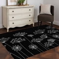 thumbnail image 4 of Black Dandelion Area Rug 4x6 Washable Rug Non Slip Spring Modern Minimalist Country Flower Large Area Rug Indoor Floor Carpet for Entryway Bedroom Kitchen Living Room Home Office Dining Room Nursery, 4 of 8