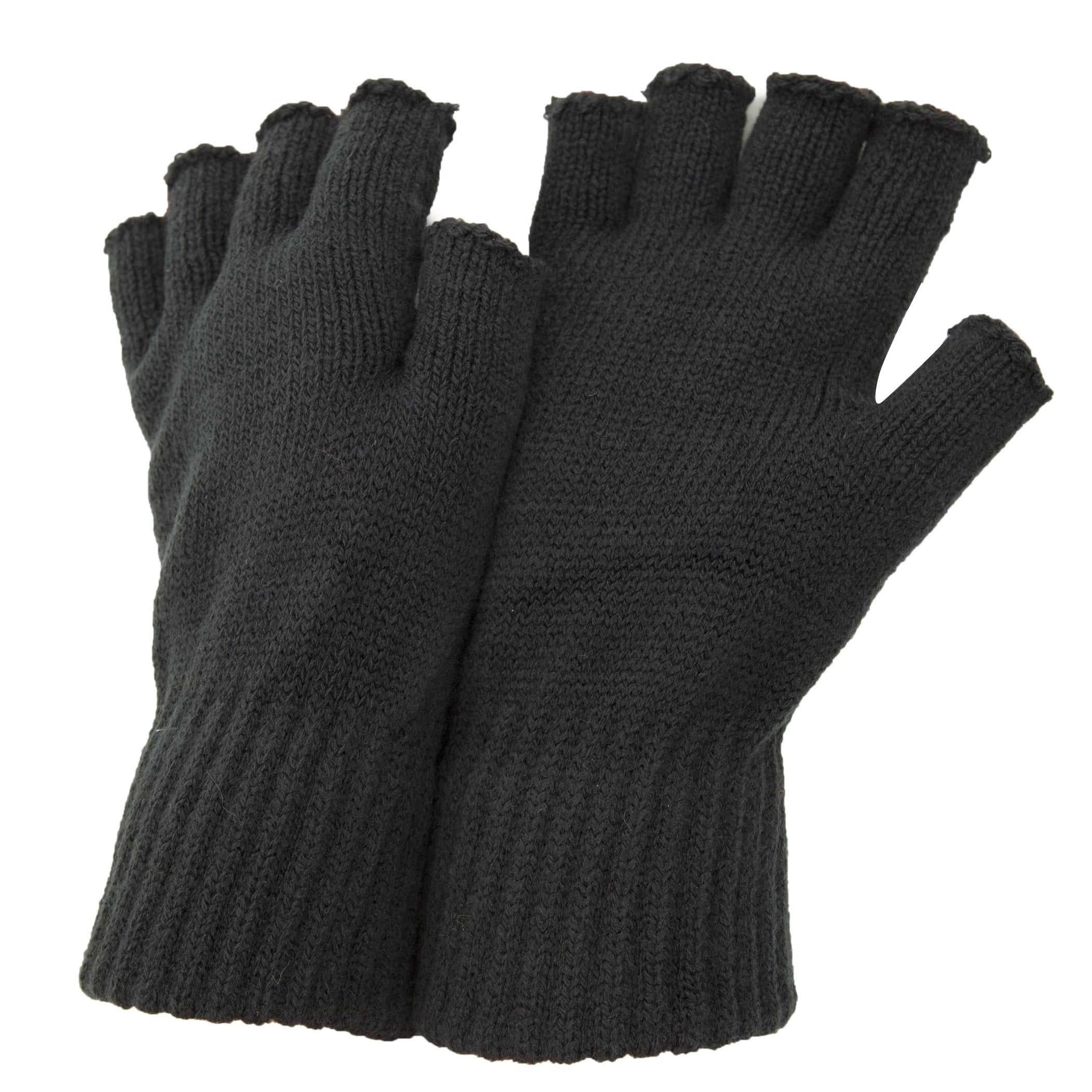 FLOSO Mens Winter Fingerless Gloves MG-12D 
