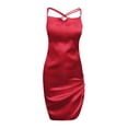 thumbnail image 3 of WILLBEST Vestidos Casuales Vestido De Color Sólido Con Falda De Tirantes Belleza Para Mujer, 3 of 3