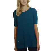 Ellen Tracy Women's Short Sleeve Shirt (Poseidon, X-Large)