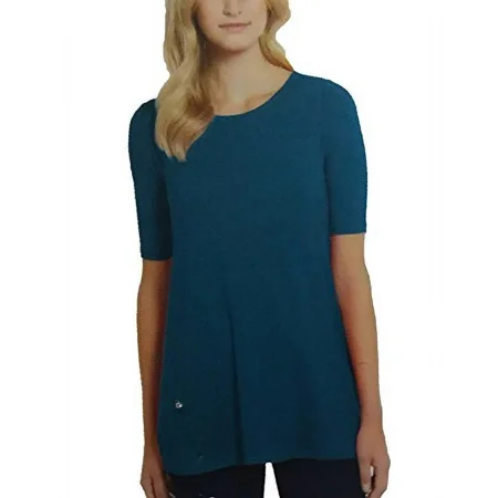 Ellen Tracy Women's Short Sleeve Shirt (Poseidon, X-Large)