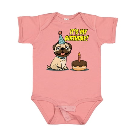 

Inktastic It s My Birthday Pug Gift Baby Boy or Baby Girl Bodysuit