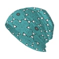 thumbnail image 1 of Beanie Hats for Men and Women, Retro Cyan Floral Patterns Adult Unisex Knit Hat Winter Warm Skull Cap, 1 of 7