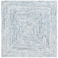 thumbnail image 2 of SAFAVIEH Braided Anabella Bordered Cotton Reversible Area Rug, Blue/Ivory, 6' x 6' Square, 2 of 11