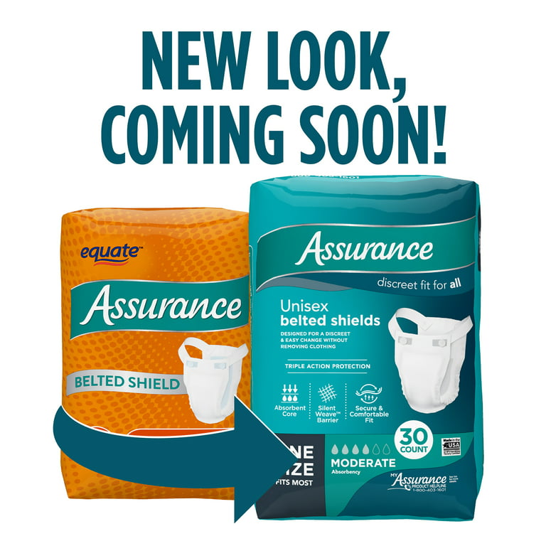 Assurance Unisex Incontinence Belted Shield, Moderate Absorbency