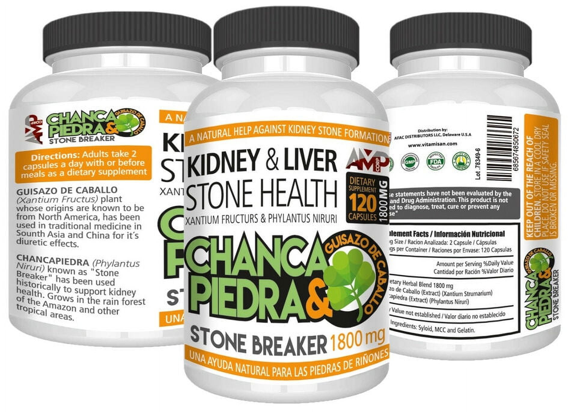 Chanca Piedra Phyllanthus gallblader Kidney Stone Breaker liver Gallstones Pill 120 Capsules