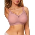 thumbnail image 5 of INSPIRE CHIC Women's V-Neck Mesh Full Coverage Wireless Soft Cup Wide Adjustable Straps Minimizer Bras M Pink, 5 of 5