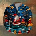 thumbnail image 2 of Men's Funny Christmas Graphic Sweatshirt Long Sleeve Quarter Zip Pullover Casual Slim Fit Holiday Pullover with Stand Collar for Festive Wear, 2 of 3