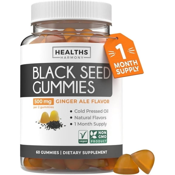Healths Harmony Vegan Black Seed Oil Gummies, 60 Count, 60 Gummies