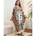 thumbnail image 5 of Edolynsa Plus Size Africa Kaftan Dress Batwing Sleeve Bathing Suit Cover up Long Summer Outfit, 5 of 7