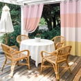 thumbnail image 2 of Colorful Stripe Outdoor Curtains for Patio Waterproof,Windproof Privacy Curtains with Weighted Bottom,Modern Pink Red Yellow Vertical Striped Outside Drapes for Picnic Garage Yard 54"x84" 2 Panel, 2 of 8