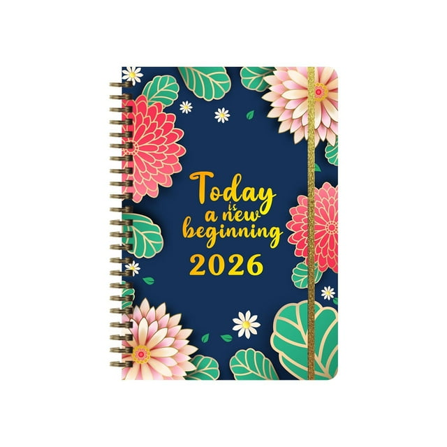 2026 Weekly Monthly Planner Notebook – 6.4 in x 8.5 in, 12-Month Coverage (January–December), Laminated Tabs, Inner Pocket, Ink-Proof Thick Paper