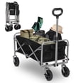 thumbnail image 2 of Ktaxon Collapsible Wagon Cart Foldable, Heavy Duty Folding Wagon with All-Terrain Wheels, Portable Beach Camping Shopping Garden Cart, 220LBS, Black, 2 of 10
