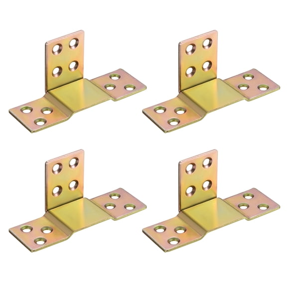 Unique Bargains Wood Bed Rail Metal Bracket Fastener Fitting Color zinc 4 Sets 42mm x 27mm x 2mm