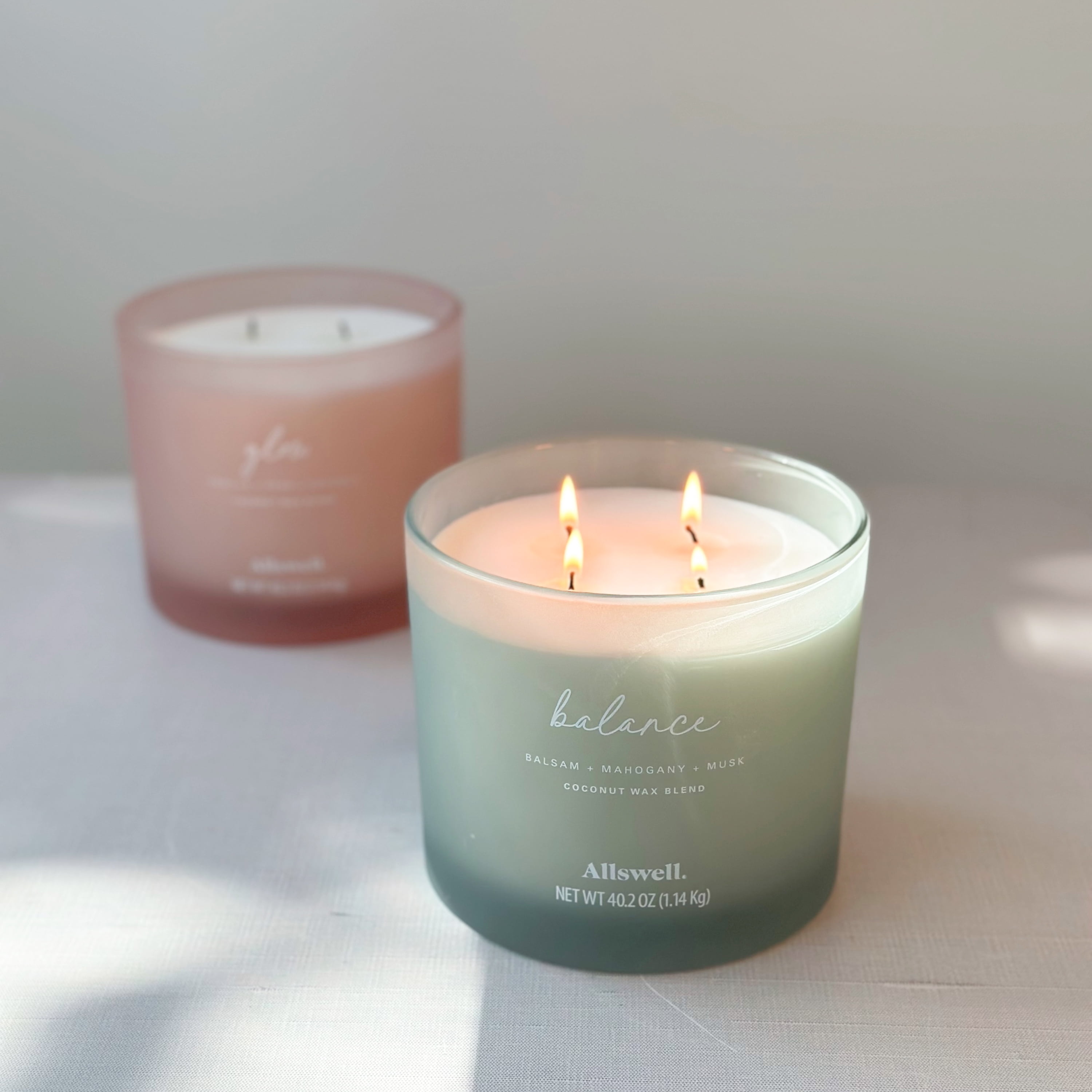Allswell Balance (Balsam + Mahogany + Musk) Scented 4-Wick Spa Jar Candle 40.2oz.